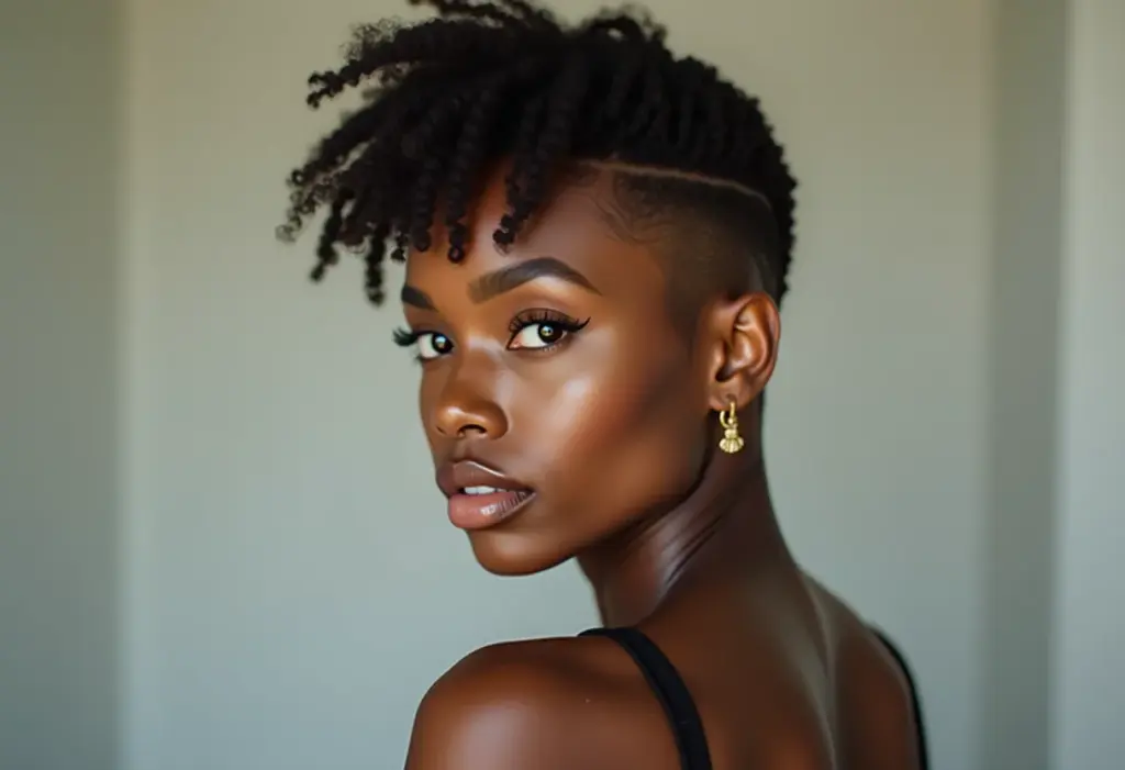 Mulher negra com undercut moderno