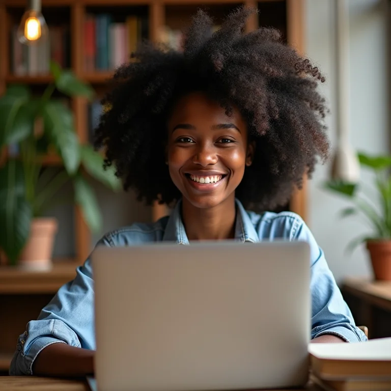 Mulher negra estudando no exterior durante intercâmbio High School