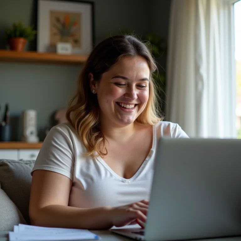 Mulher pagando conta de luz online