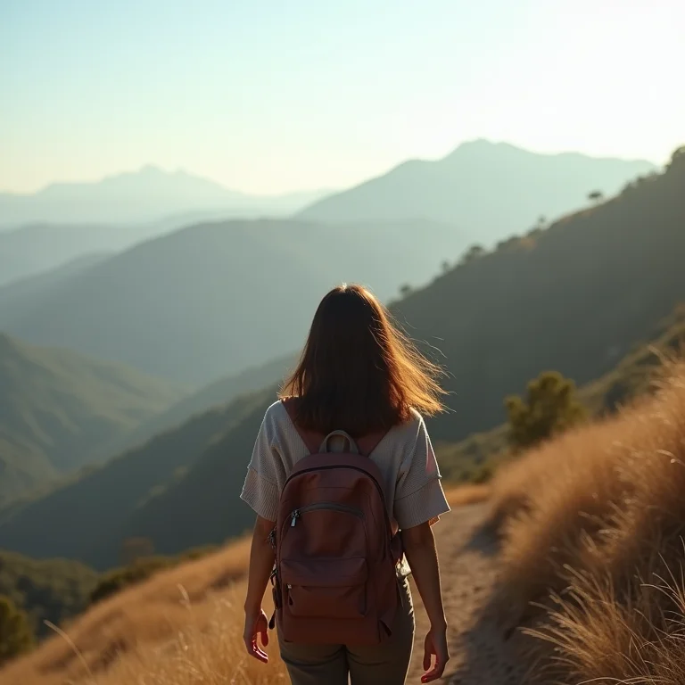 Mulher parda/latina fazendo trilha em Domingos Martins
