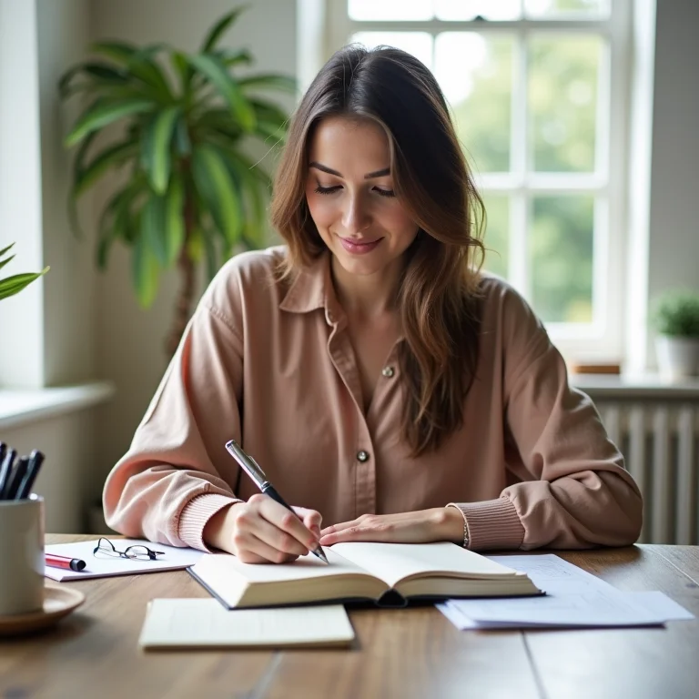 Mulher plus size definindo metas realistas para o concurso do Exército