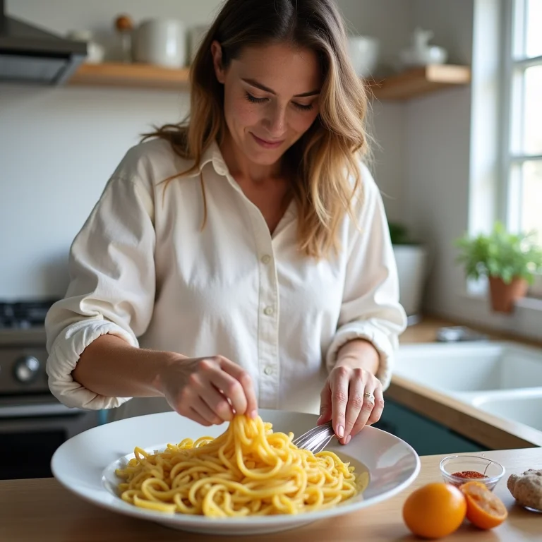Mulher preparando receita simples e saborosa