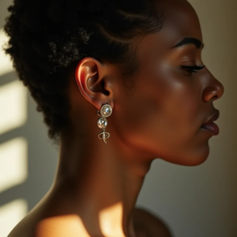 Mulher removendo acessórios exagerados para entrevista