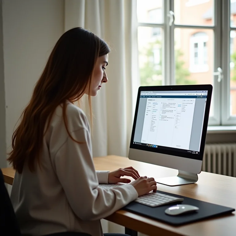 Mulher usando a técnica Pomodoro com o Foco do Windows.
