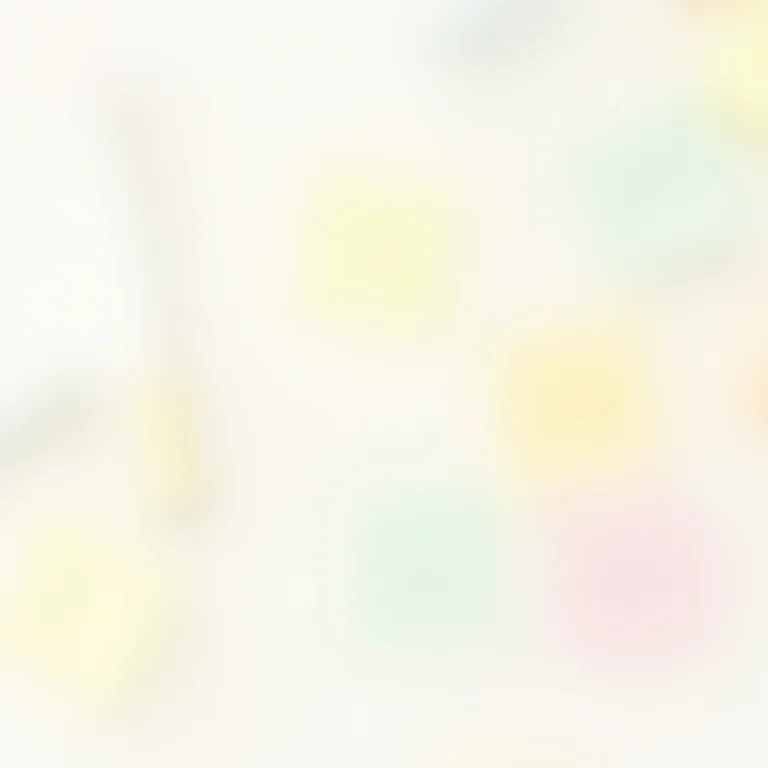 Notas adesivas coloridas e canetas organizadas.