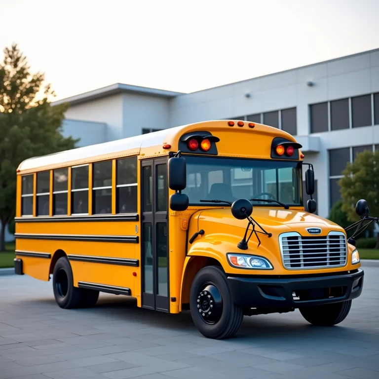 Ônibus escolar novo e moderno