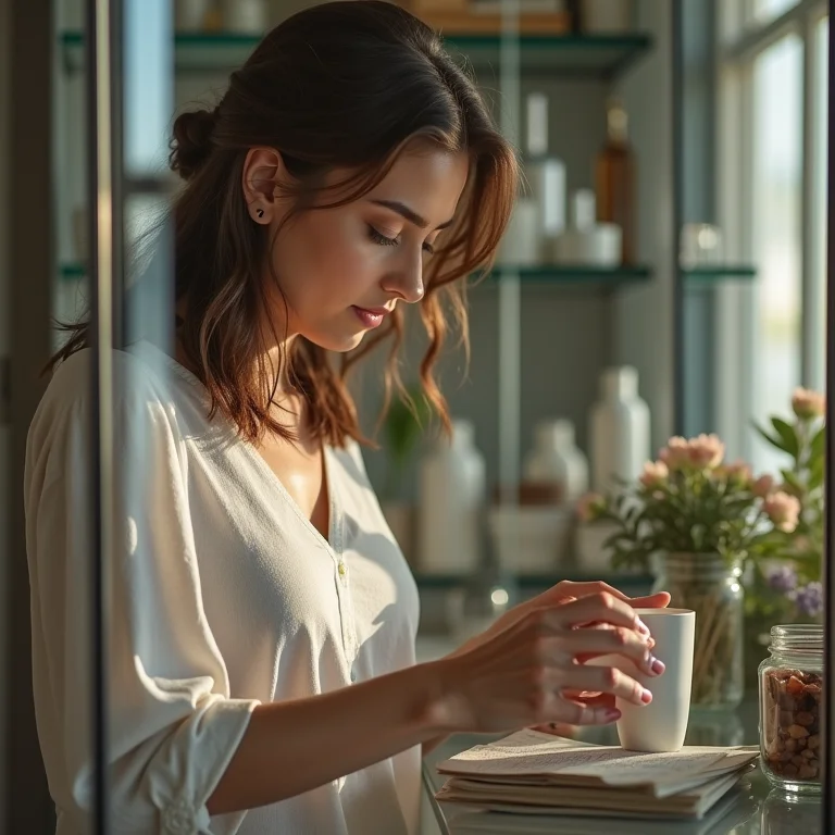 Organização e exposição em cristaleira moderna