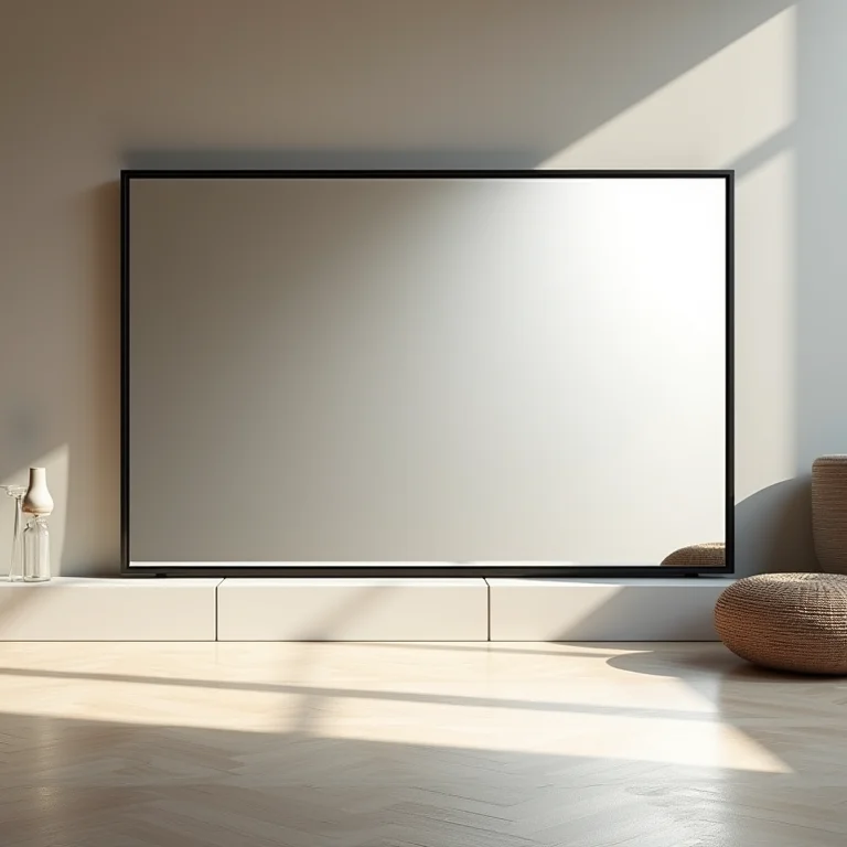 Painel de TV espelhado ampliando o espaço