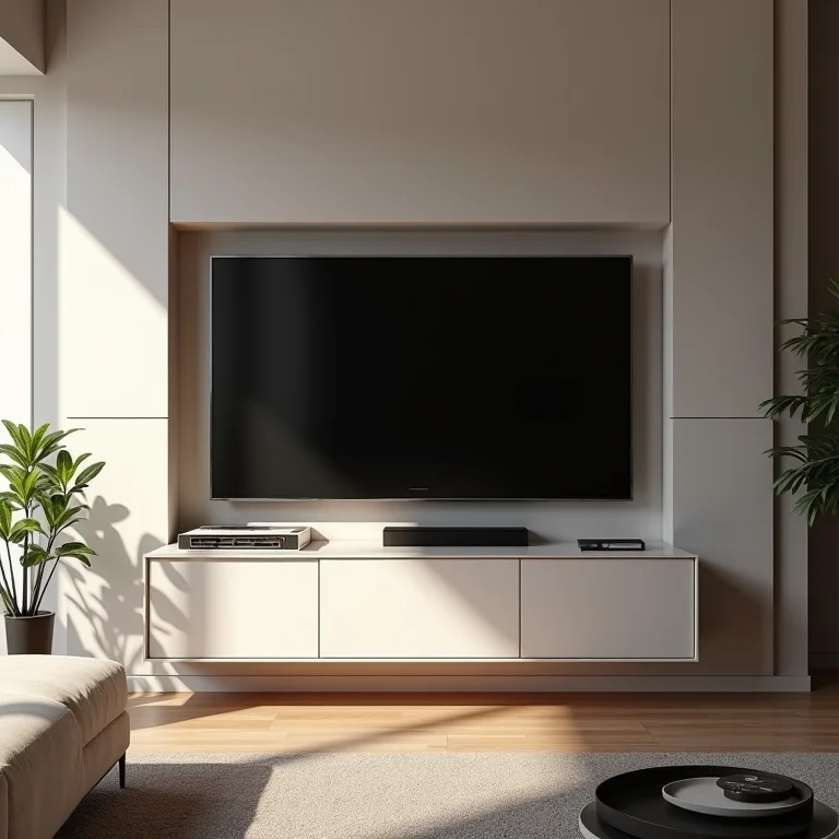Painel de TV suspenso elegante