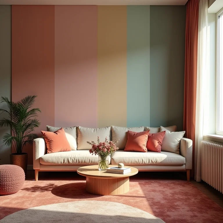 Paleta de cores incoerente em sala de estar