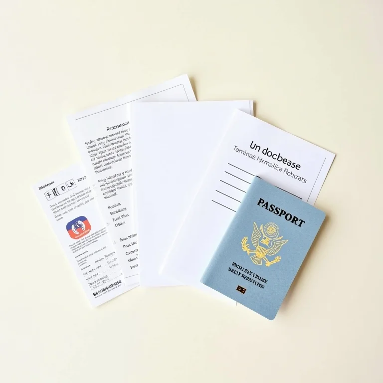 Passaporte, passagens e documentos de viagem organizados