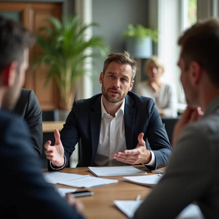 Pessoa gesticulando excessivamente em reunião