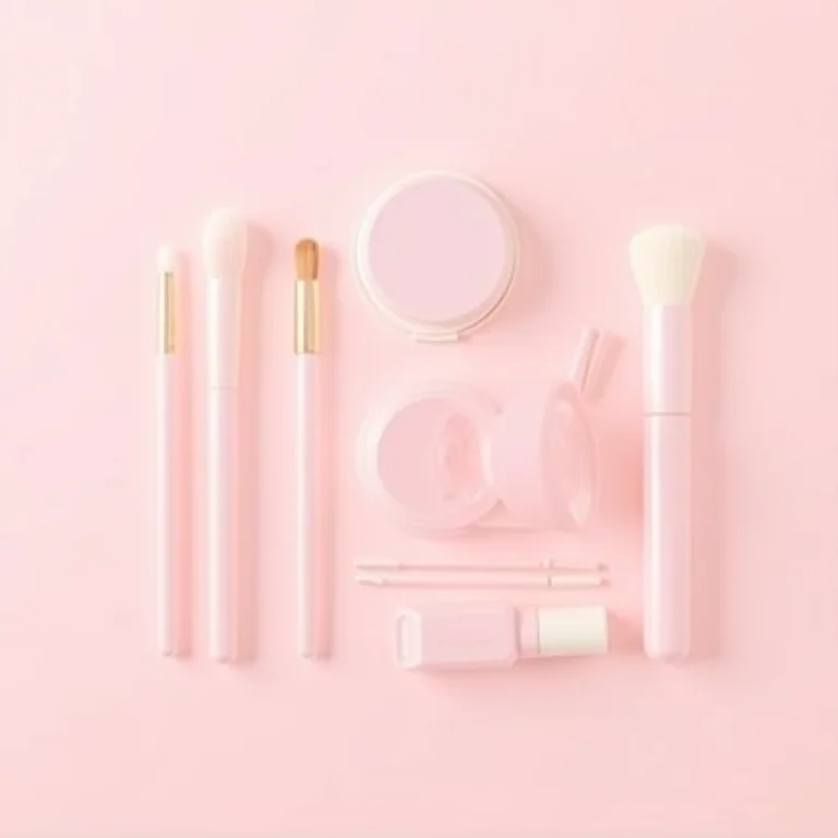 Pó facial e pincéis de maquiagem para selar a pele