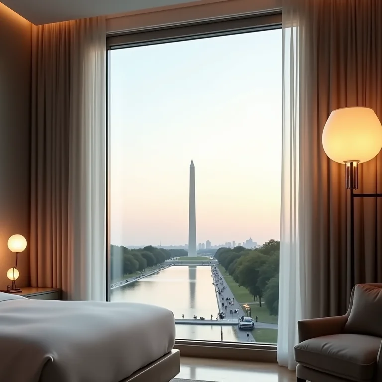 Quarto de hotel com vista para o Washington Monument