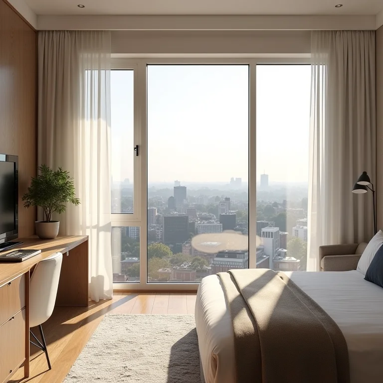 Quarto de hotel elegante em Beacon Hill, Boston.