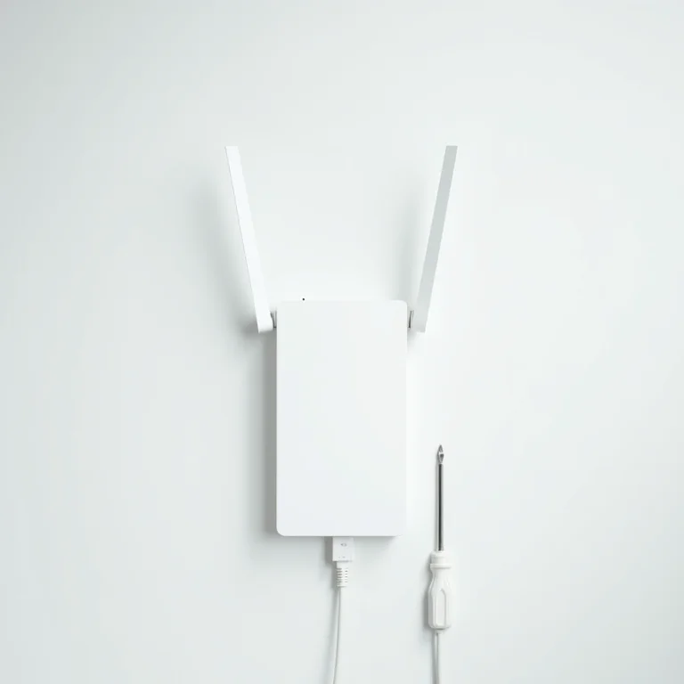 Roteador, cabos e ferramenta em composição flat lay