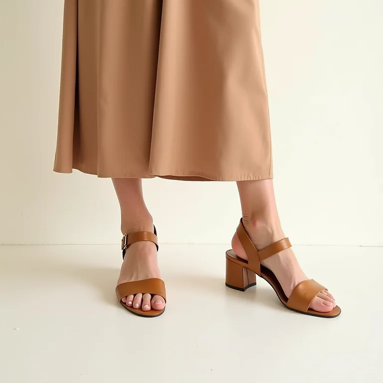 Sapatos que alongam com saia longa