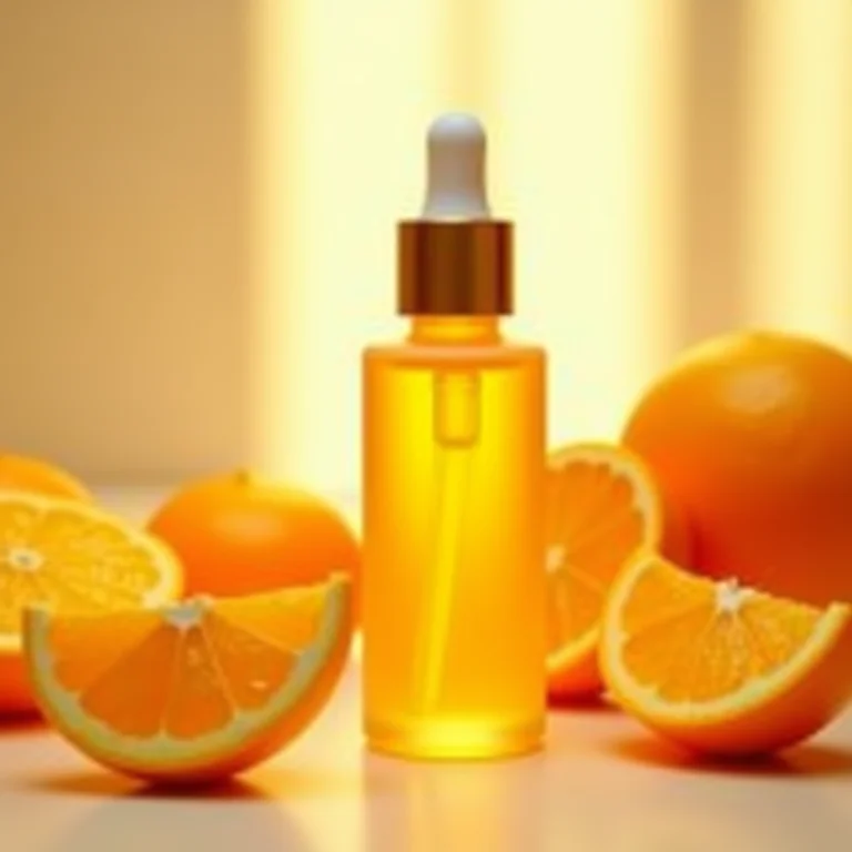Sérum de vitamina C com laranjas.