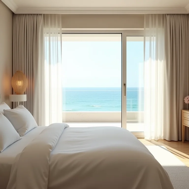 Suíte de resort luxuoso com vista para o oceano