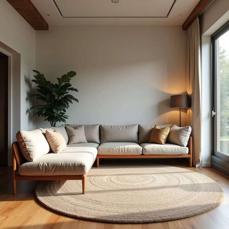 Tapete de tamanho errado em sala de estar