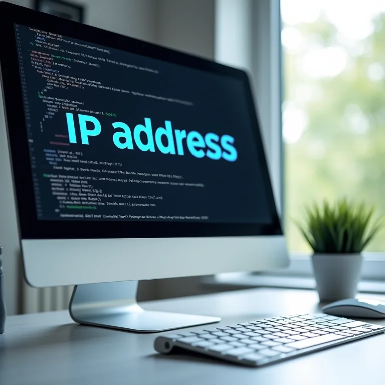 Tela de computador mostrando informações de endereço IP