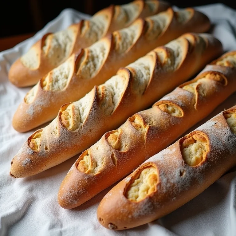Variedade de pães em um tecido de linho.