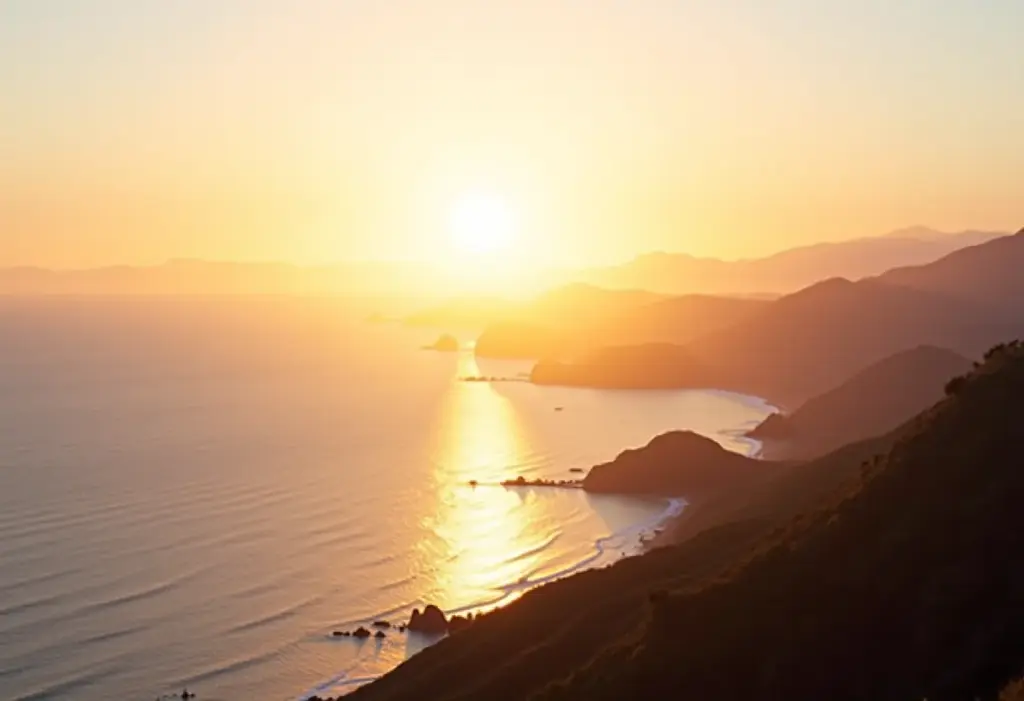 Espírito Santo: As fotos mais INCRÍVEIS que você verá hoje Vista panorâmica da costa do Espírito Santo ao pôr do sol