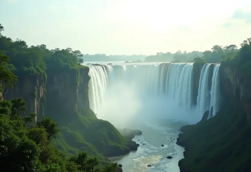 Fotos de belas paisagens: os 10 lugares mais incríveis do Brasil Vista panorâmica das Cataratas do Iguaçu, um dos lugares mais incríveis do Brasil