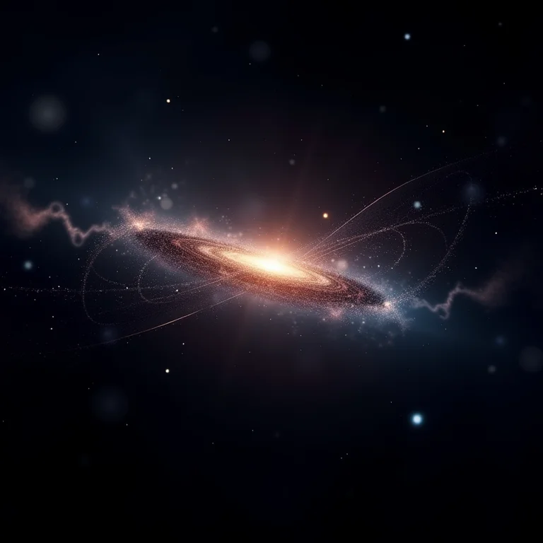 Visualização de cordas cósmicas, estruturas hipotéticas com potencial para criar loops temporais.