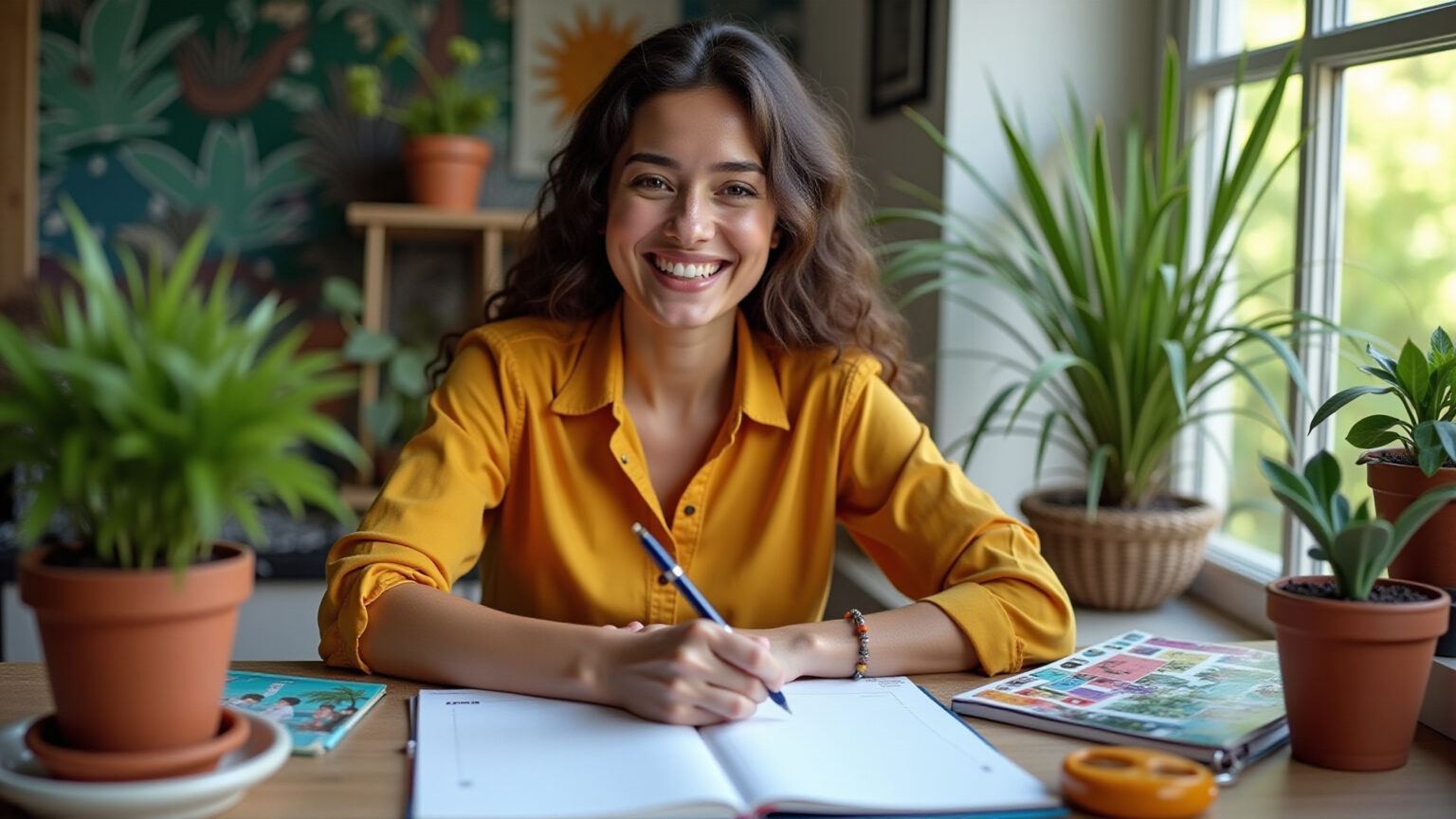 Dicas práticas para quem quer se organizar melhor em 2026 Mulher sorrindo planejando sua agenda 2026.