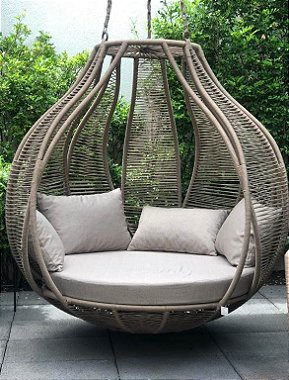 Decoração boho chic com balanços de macramê