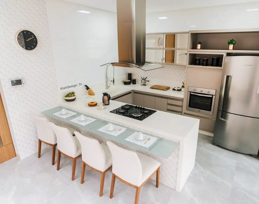 Tendências de Cozinhas com Península para 2025 e 2026