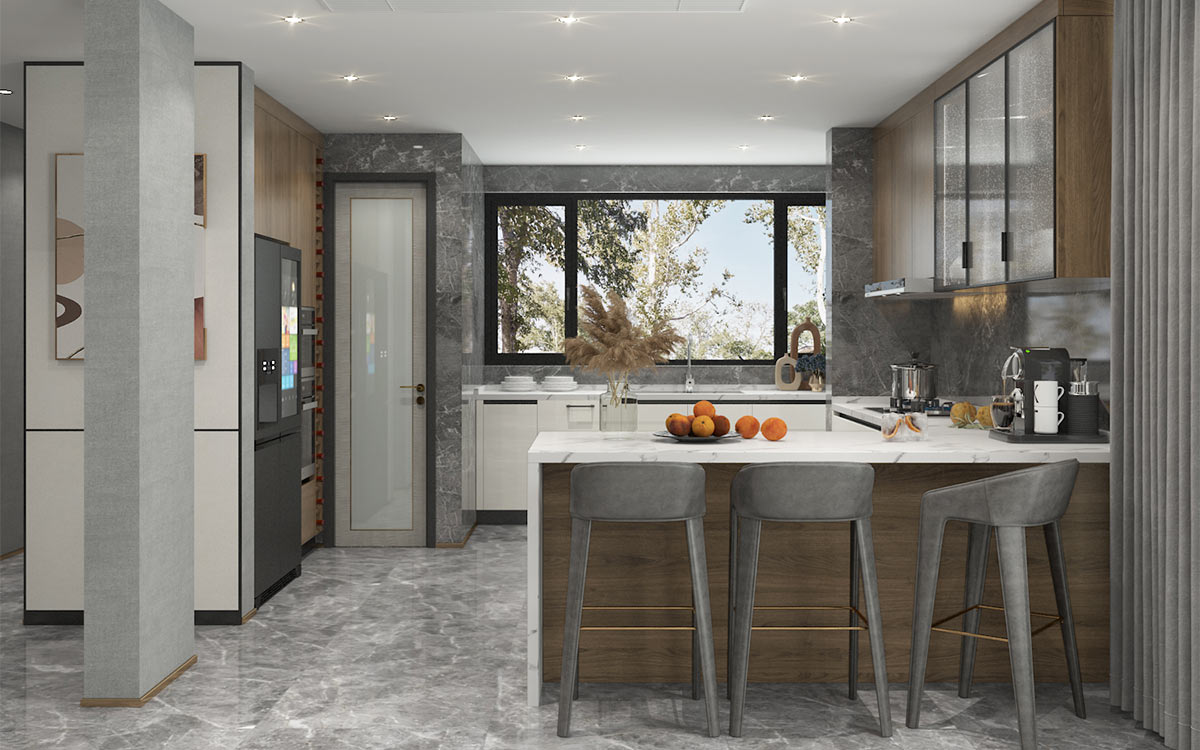 cozinha com península