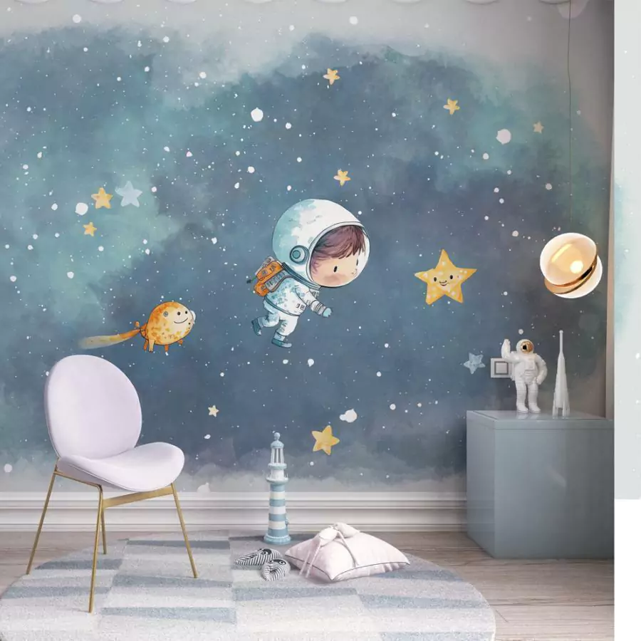 decoração de quarto infantil astronauta