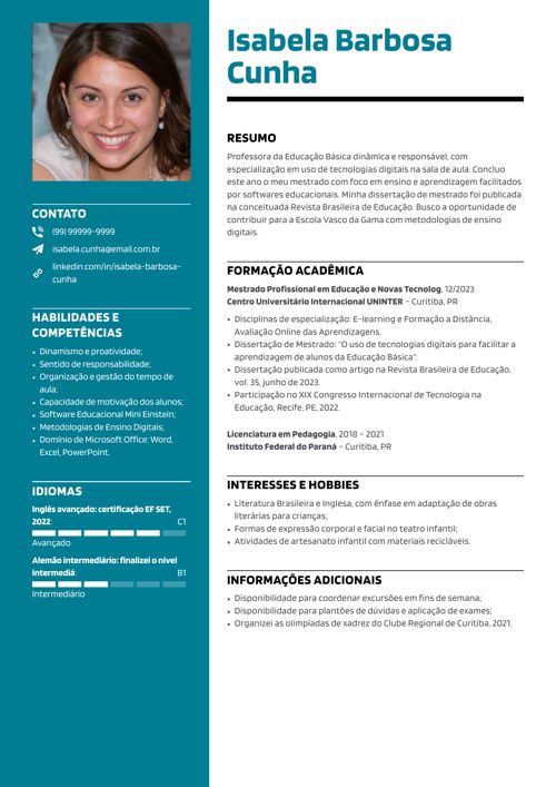 Carta de Apresentação: Sua Chance de Brilhar Individualmente - inspiração 1