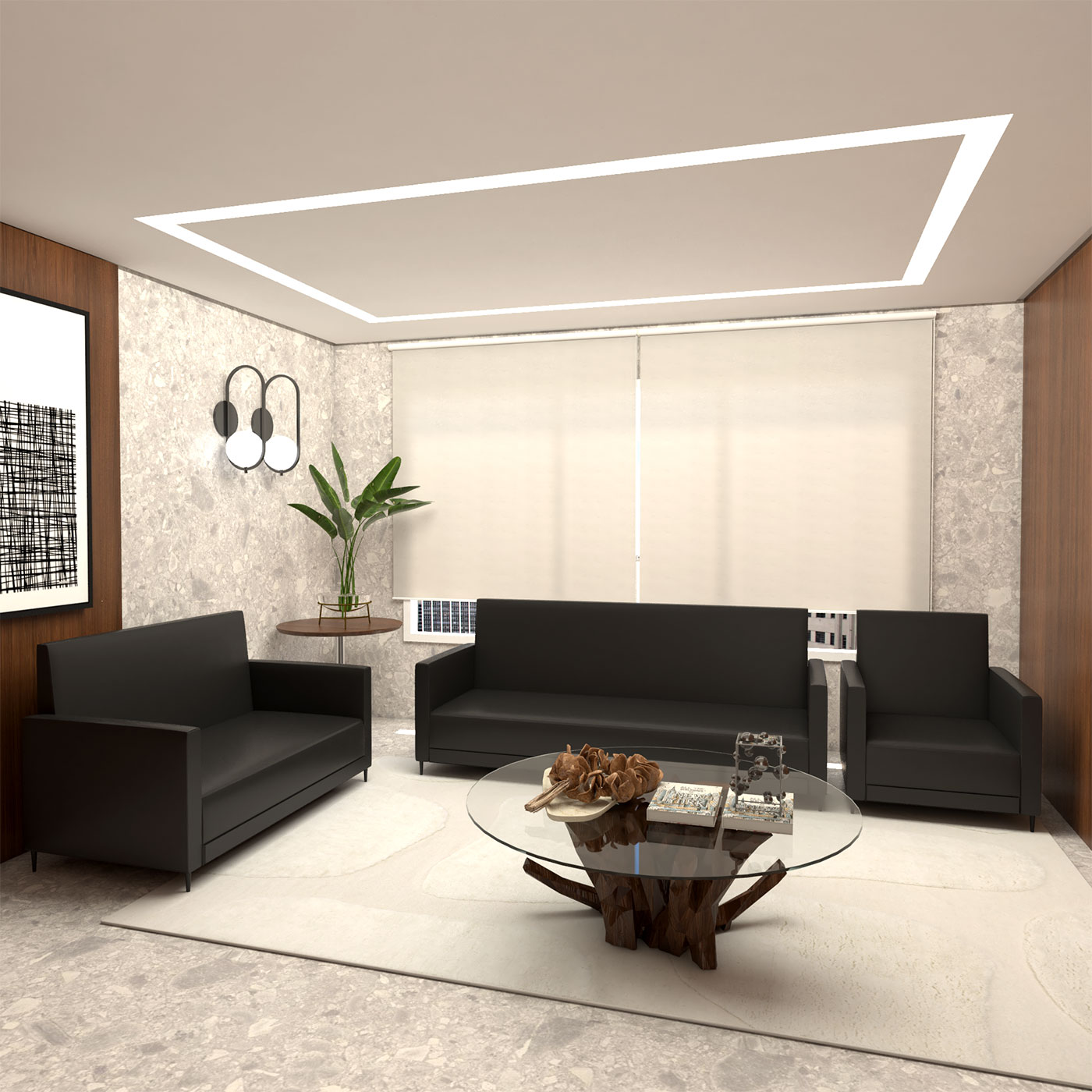 sala com dois sofás