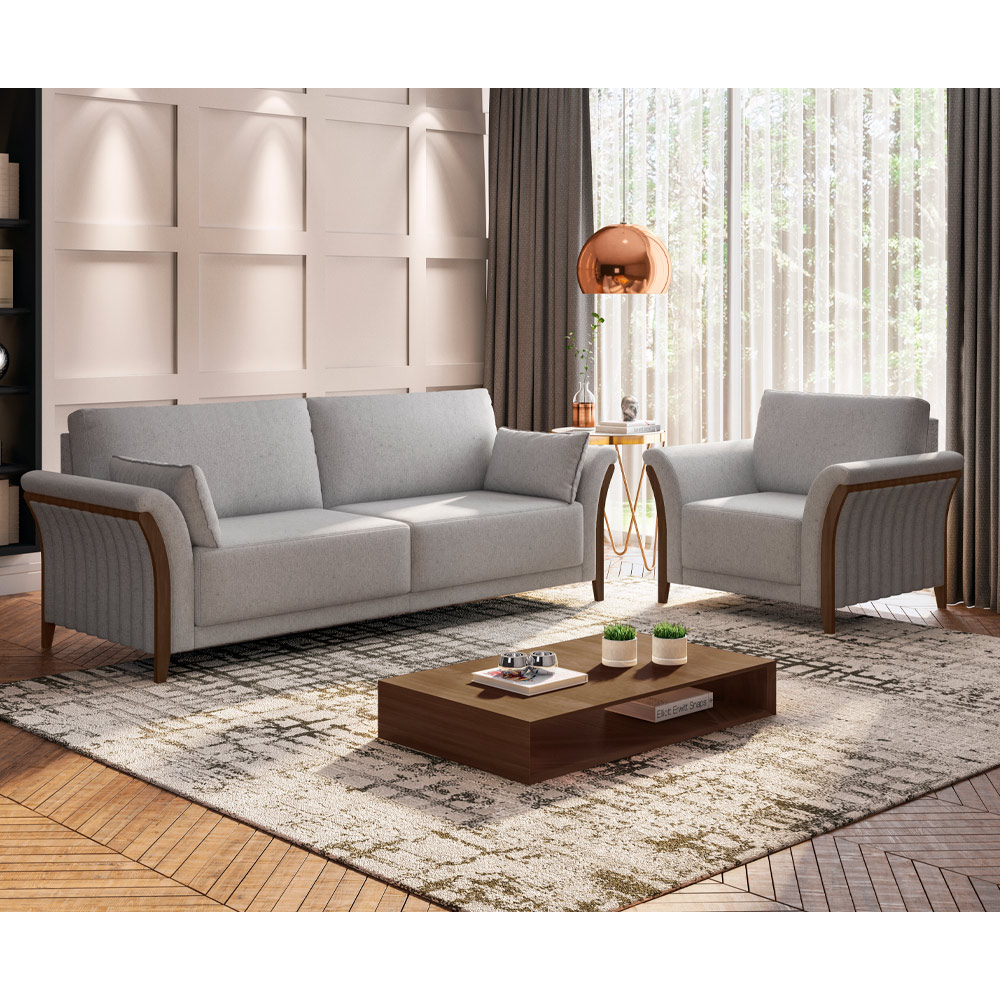 Como usar tapetes para delimitar espaços com dois sofás