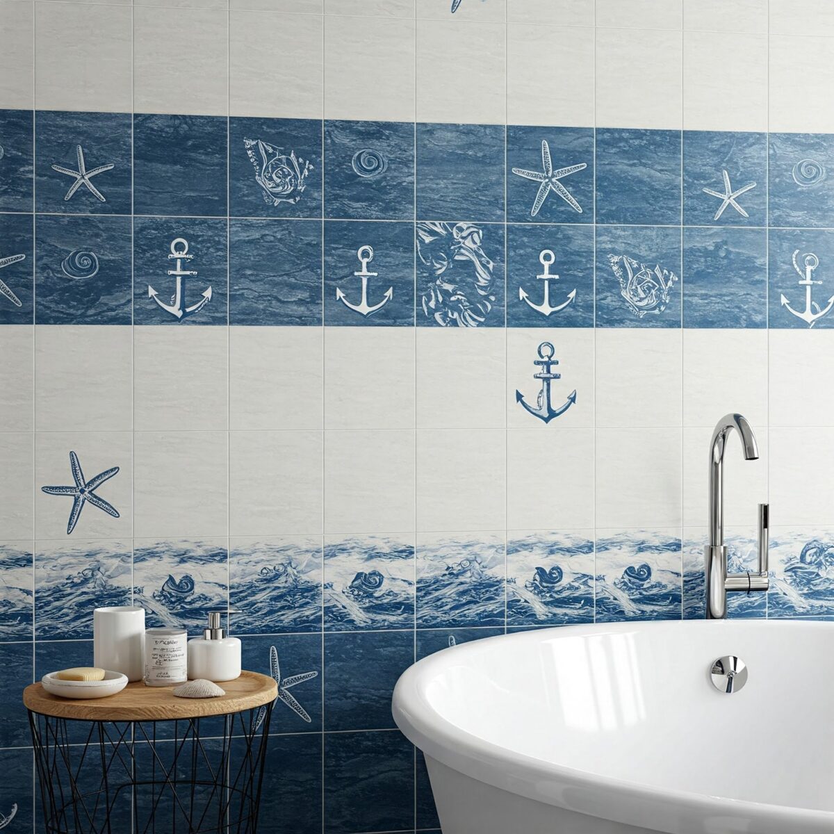 Gabinetes e Louças: O Guia Completo para um Banheiro Azul e Branco Perfeito