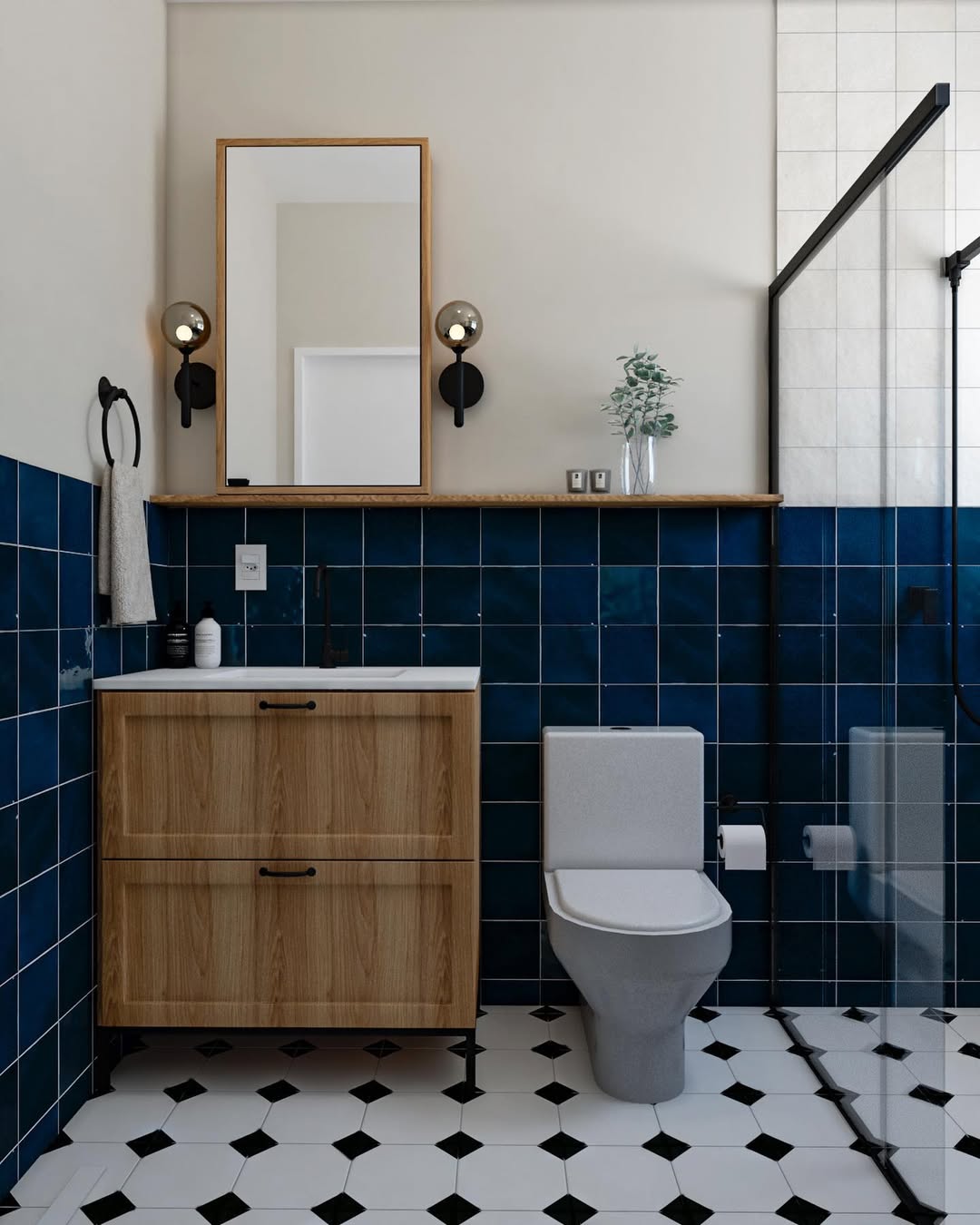 Acessórios Essenciais para Complementar seu Banheiro Azul e Branco