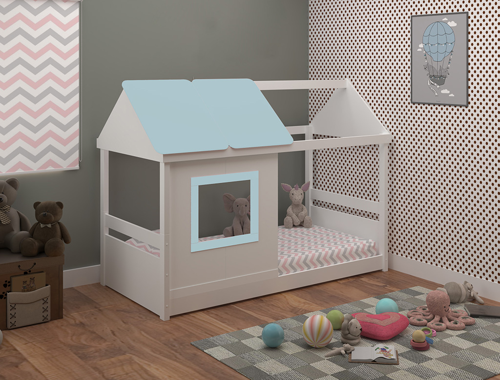 Cama montessoriana com escorregador: Diversão e autonomia no quarto