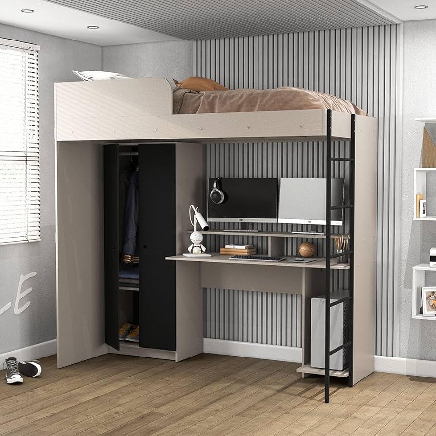 DIY: Construa sua própria cama suspensa com escrivaninha