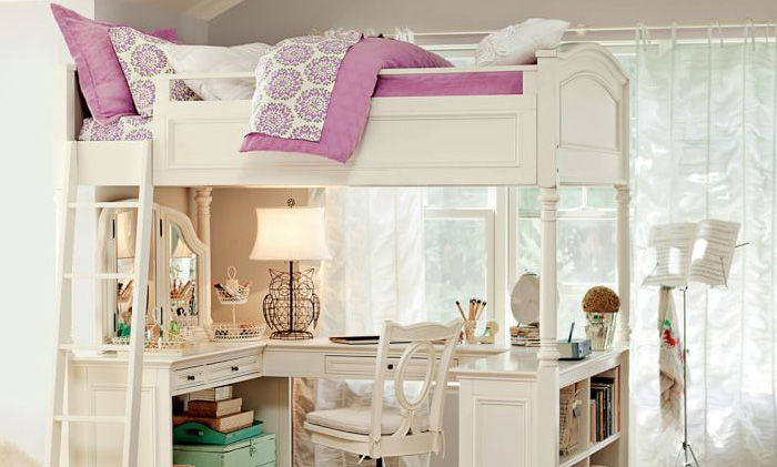 Cama alta com escrivaninha: Opções para quartos infantis e juvenis