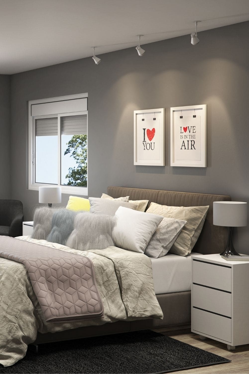 cimento queimado na parede do quarto