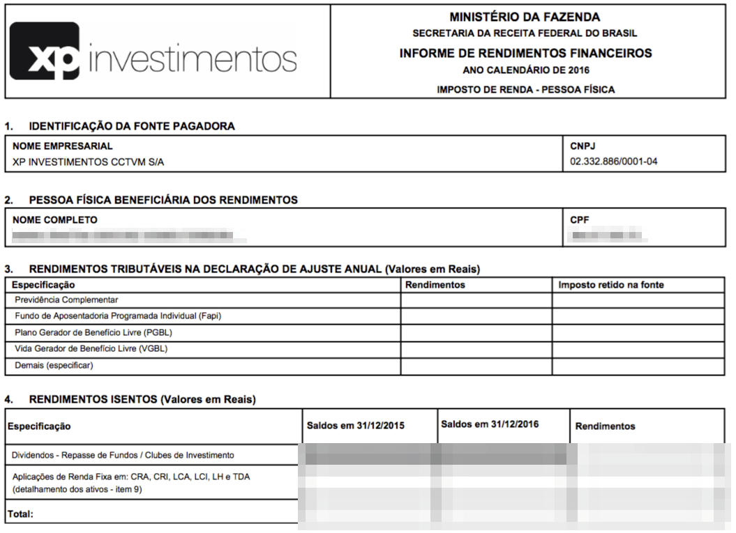 como declarar investimentos no ir