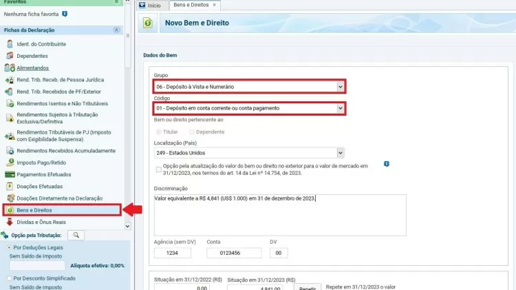 como declarar rendimentos do exterior