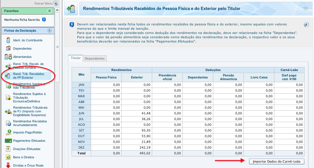 como declarar rendimentos do exterior