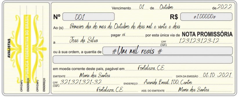 como funciona a nota promissória