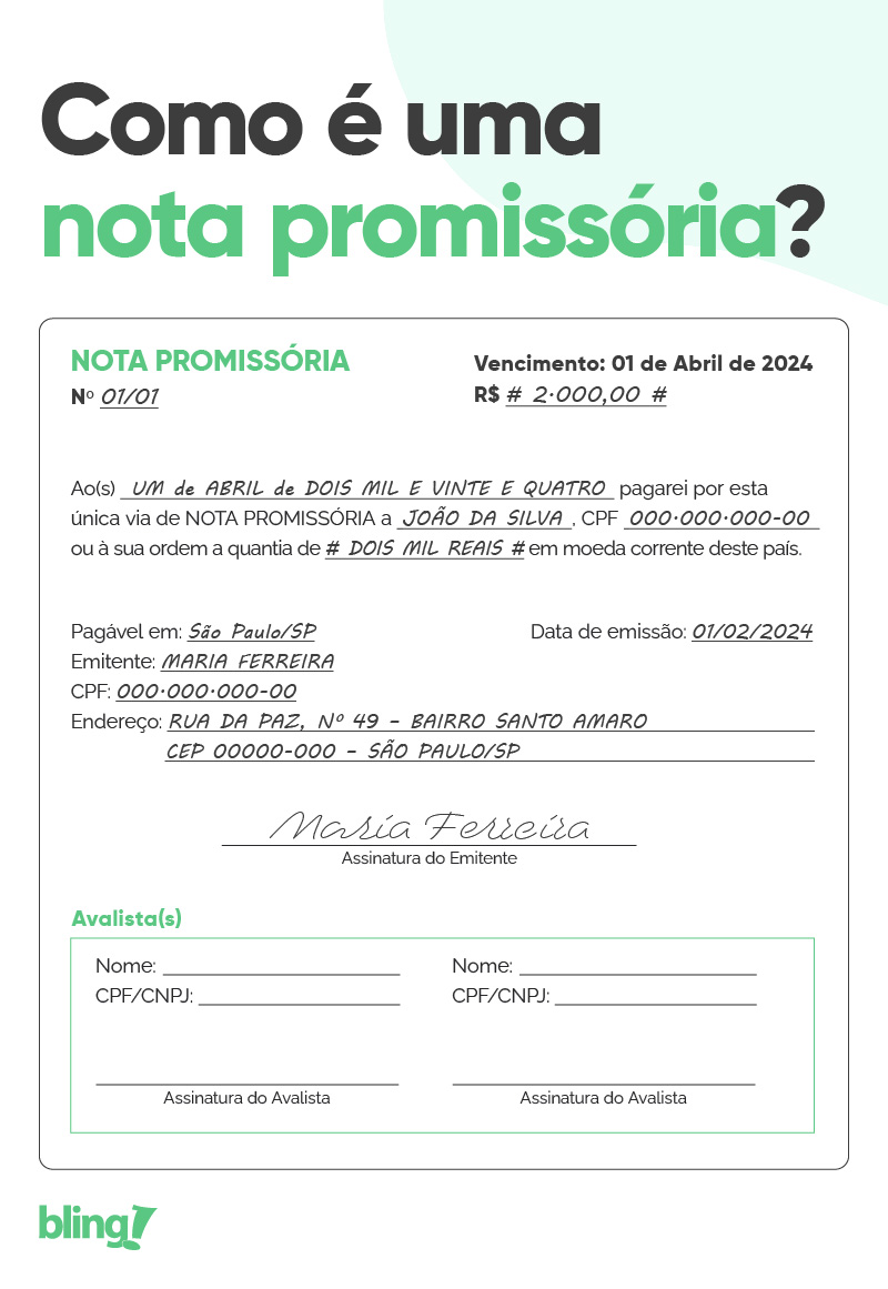 como funciona a nota promissória