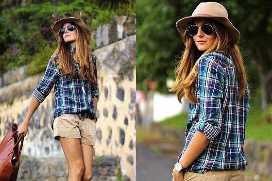 ideias de looks com camisa xadrez country feminino