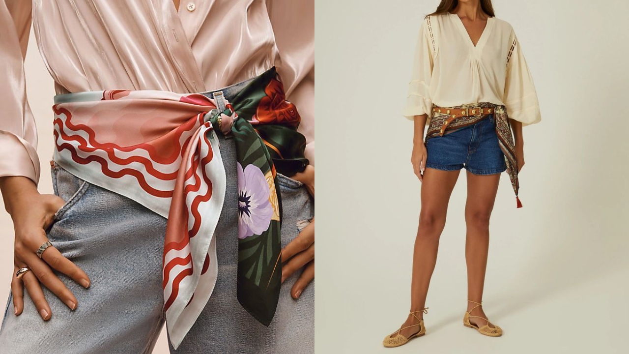 como usar lenço como cinto